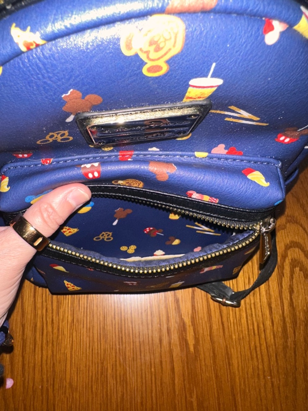 Loungefly Disney Parks Snacks Icons Navy Mini Backpack Used One Size Rare - Picture 6 of 15